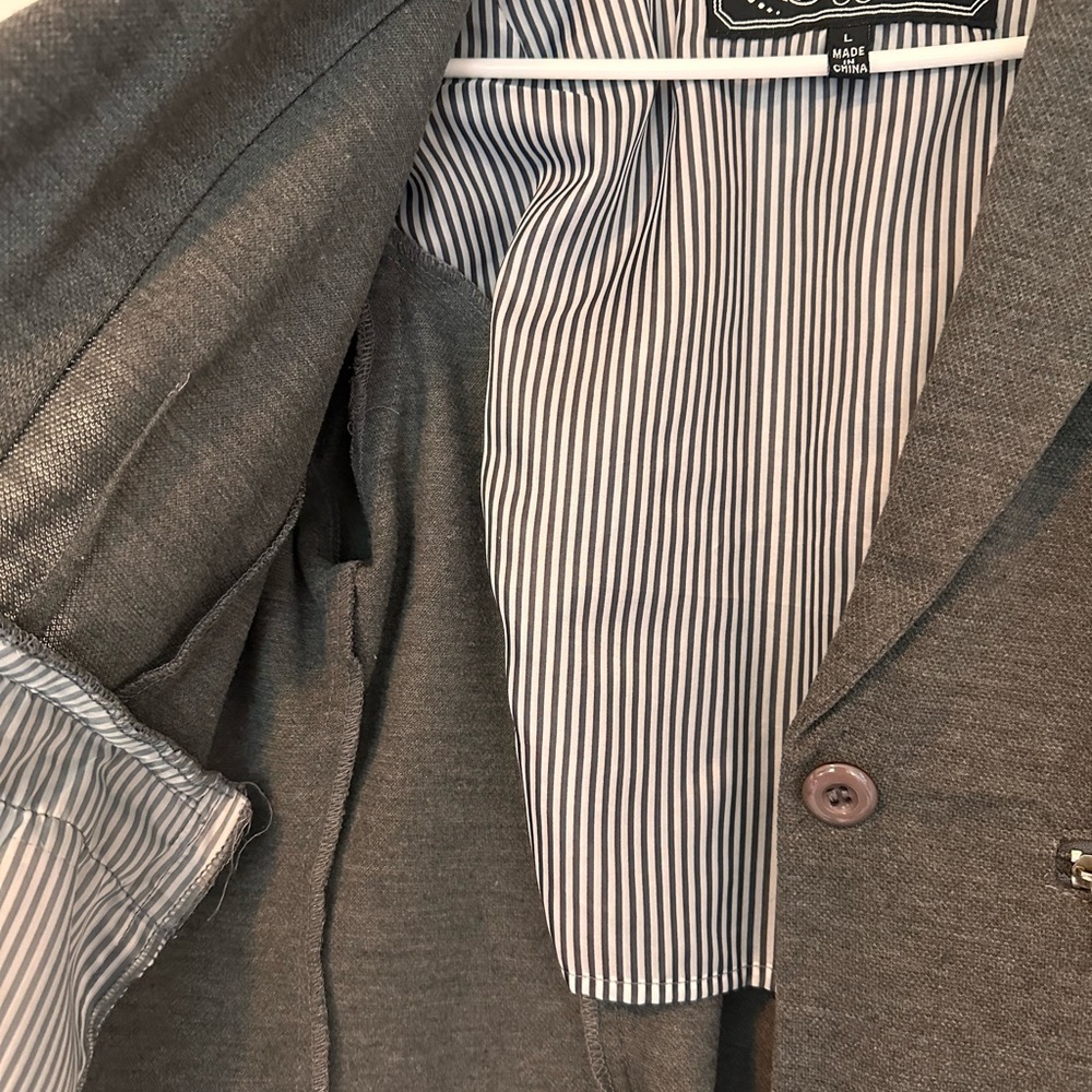 Grey One Button Blazer - Picture 9 of 11
